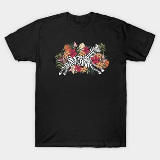 Wild Zebra Tropical Flower T-Shirt